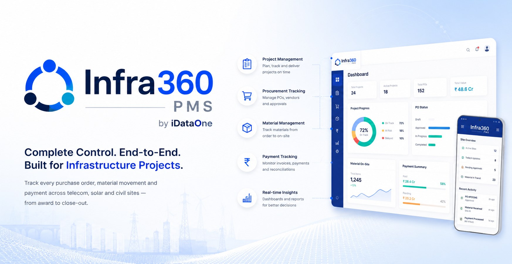 Infra360 PMS — infrastructure project management platform