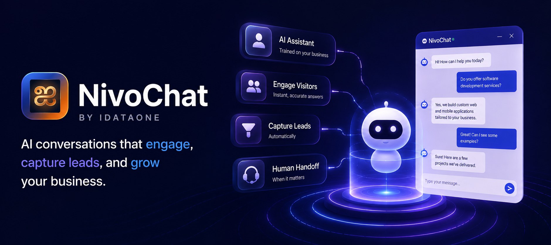 NivoChat — AI conversation layer for websites
